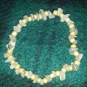 Rose quartz and shell wish bracelet